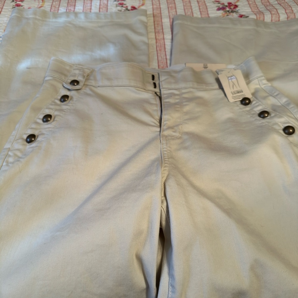 St. John's Bay Cream Wide Leg Pants